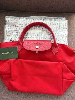 Longchamp Red Small Top-Handle Tote